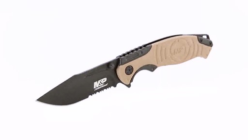 Smith & Wesson Military & Police Liner Lock Folding Knife Brown & Black Handle 360 View - image 2 from the video