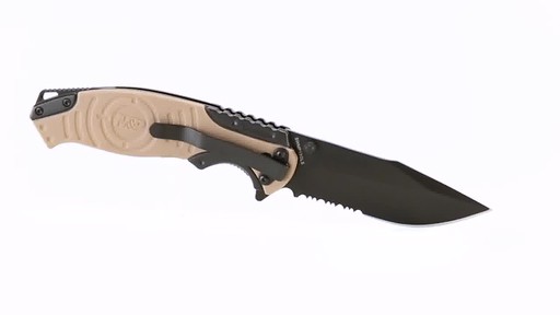 Smith & Wesson Military & Police Liner Lock Folding Knife Brown & Black Handle 360 View - image 6 from the video
