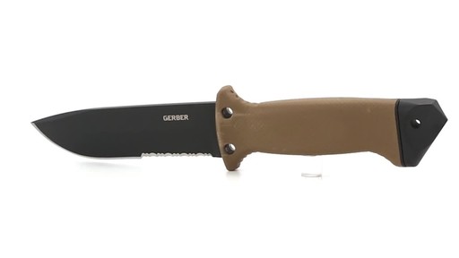 Gerber LMF II Infantry Fixed Blade Combat Knife Brown - image 6 from the video