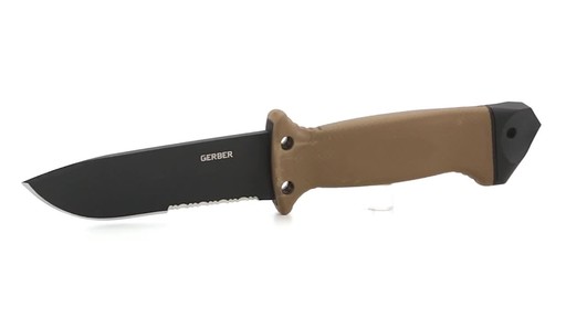 Gerber LMF II Infantry Fixed Blade Combat Knife Brown - image 7 from the video