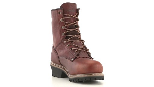 Guide Gear Men's Sawtooth Logger Boots Steel Toe 360 View - image 1 from the video