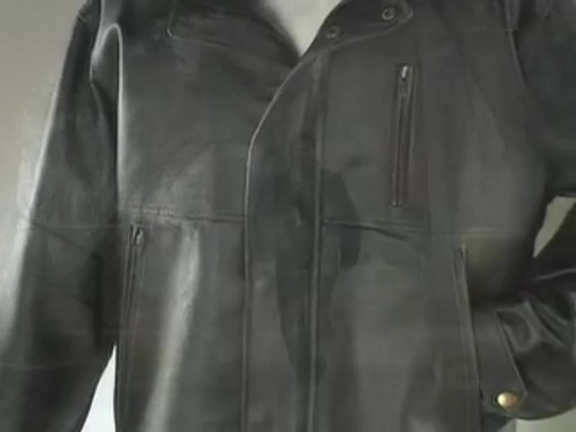 Guide Gear&reg; Leather Driver Jacket Brown - image 7 from the video