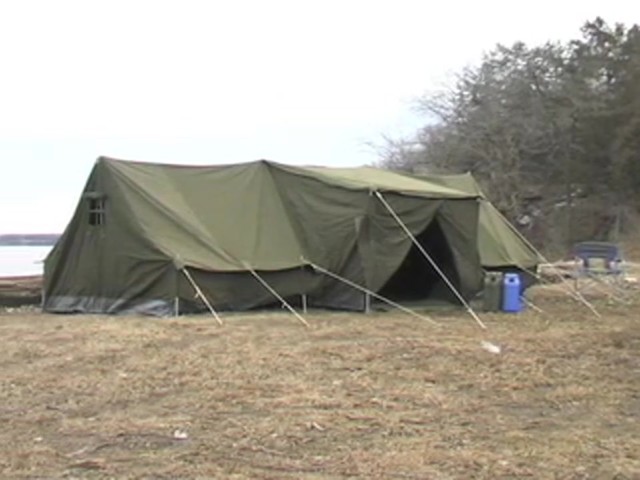 Used Russian Military 8x18' Canvas Tent Olive Drab - image 10 from the video