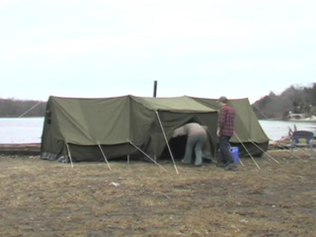 Used Russian Military 8x18' Canvas Tent Olive Drab - image 2 from the video