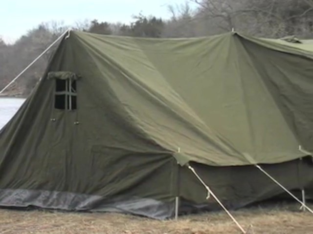 Used Russian Military 8x18' Canvas Tent Olive Drab - image 3 from the video