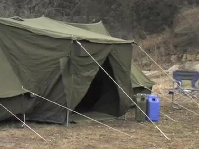 Used Russian Military 8x18' Canvas Tent Olive Drab - image 4 from the video