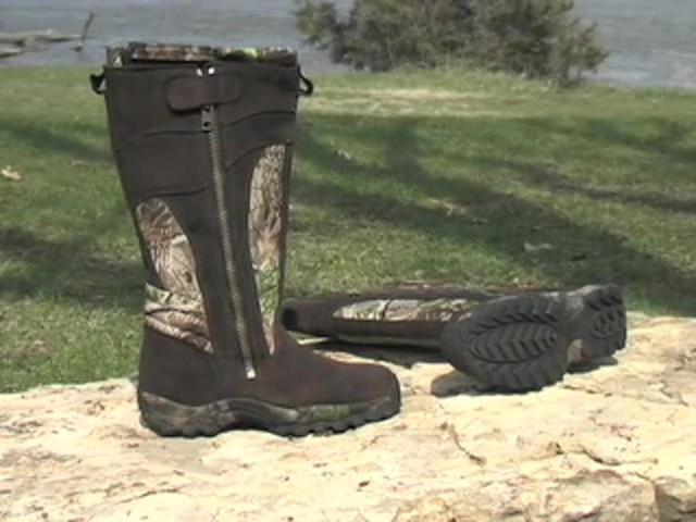 Men's Guide Gear&reg; Cottonmouth Side - zip Waterproof Snake Boots Realtree&reg; Hardwoods Green&reg; - image 10 from the video