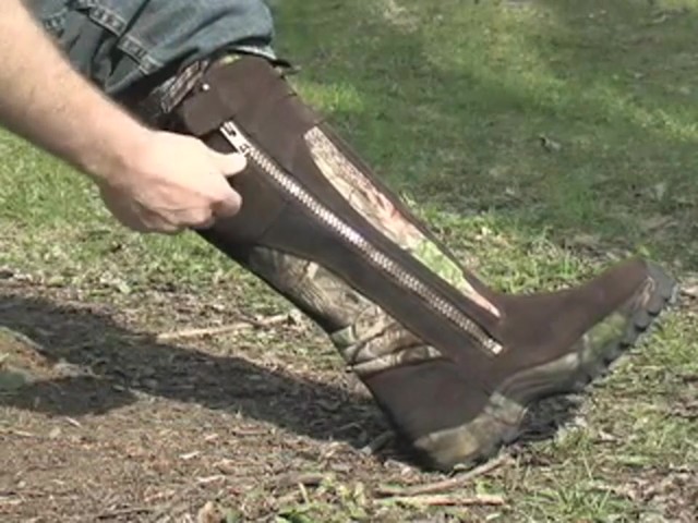 Men's Guide Gear&reg; Cottonmouth Side - zip Waterproof Snake Boots Realtree&reg; Hardwoods Green&reg; - image 4 from the video