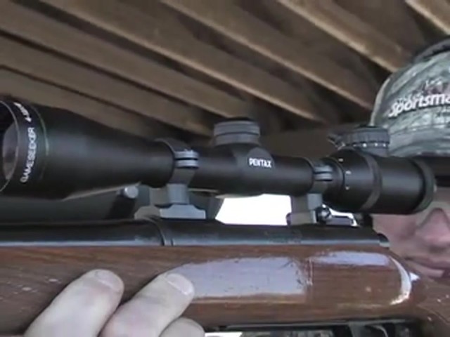 Pentax&reg; Gameseeker 4 - 12x40 mm Illuminated Bullet Drop Reticle Scope - image 4 from the video