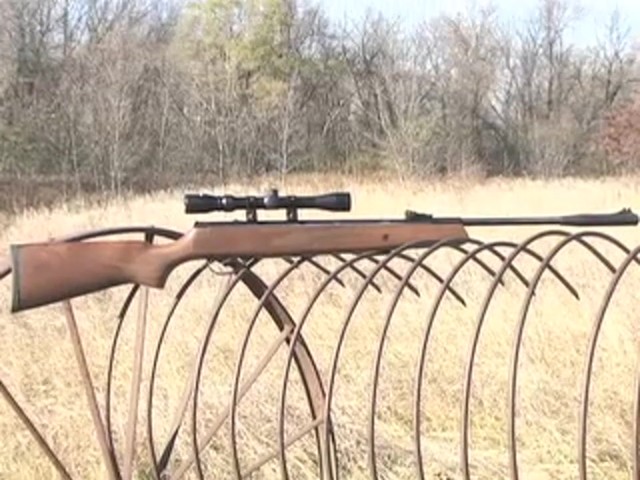 Hatsan® Model 95 .22 cal. Walnut Air Rifle with 3 - 9x32 mm AO Scope - image 10 from the video
