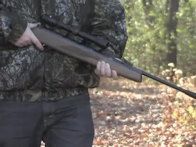 Hatsan® Model 95 .22 cal. Walnut Air Rifle with 3 - 9x32 mm AO Scope - image 7 from the video