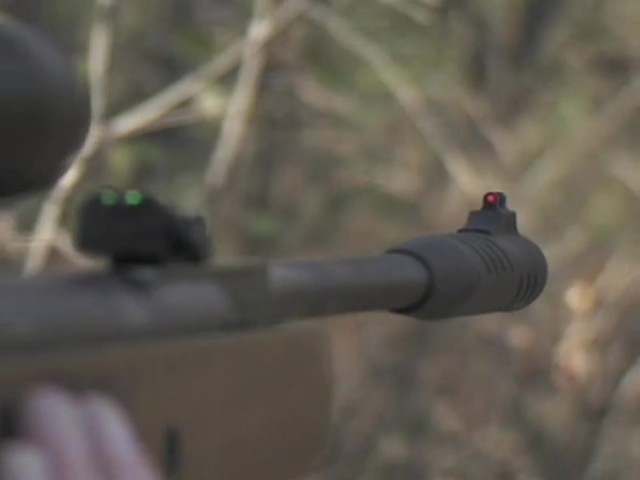 Hatsan® Model 95 .22 cal. Walnut Air Rifle with 3 - 9x32 mm AO Scope - image 9 from the video