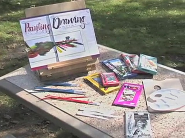 102 - Pc. Royal Brush&#153; Wooden Easel and Art Set - image 1 from the video