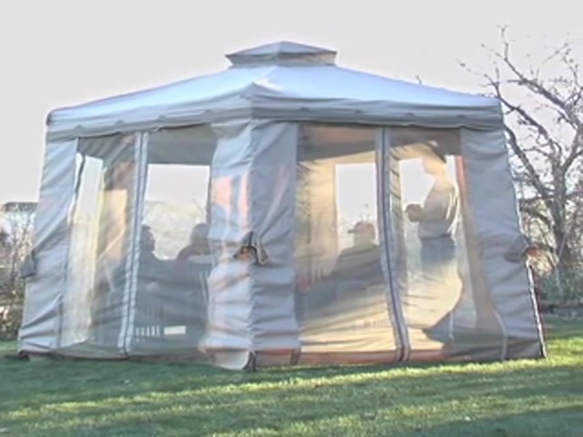 13' Paradise Gazebo Tan - image 10 from the video