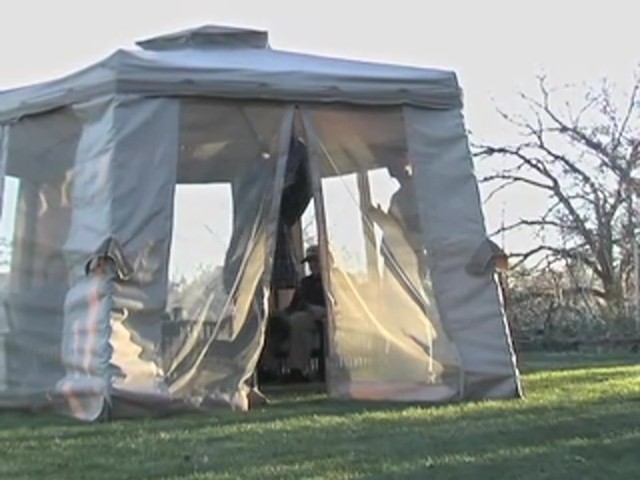 13' Paradise Gazebo Tan - image 7 from the video