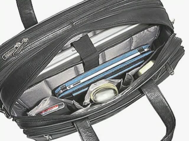 eBags Deluxe Full-Grain Leather Laptop Brief - image 5 from the video