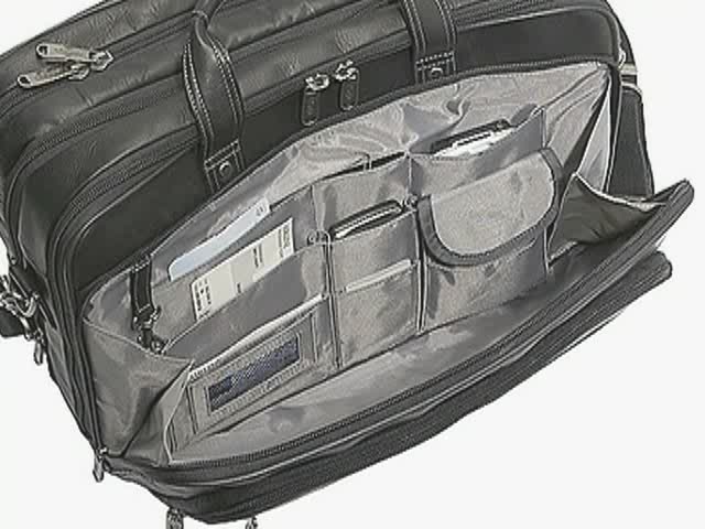 eBags Laptop Collection Colombian Leather Deluxe Laptop Brief - image 3 from the video