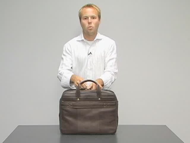 eBags Laptop Collection Colombian Leather Deluxe Laptop Brief - image 6 from the video