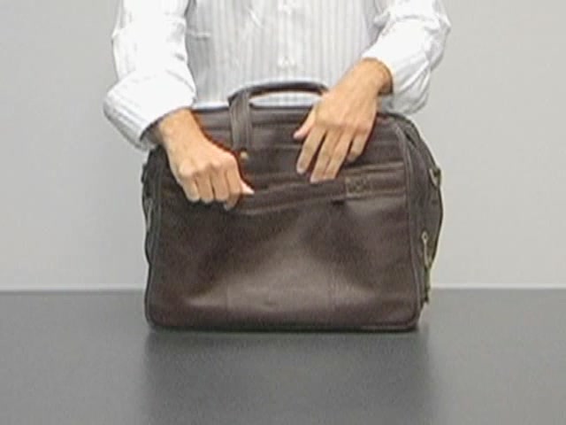 eBags Laptop Collection Colombian Leather Deluxe Laptop Brief - image 8 from the video