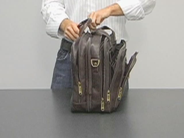 eBags Laptop Collection Colombian Leather Deluxe Laptop Brief - image 9 from the video